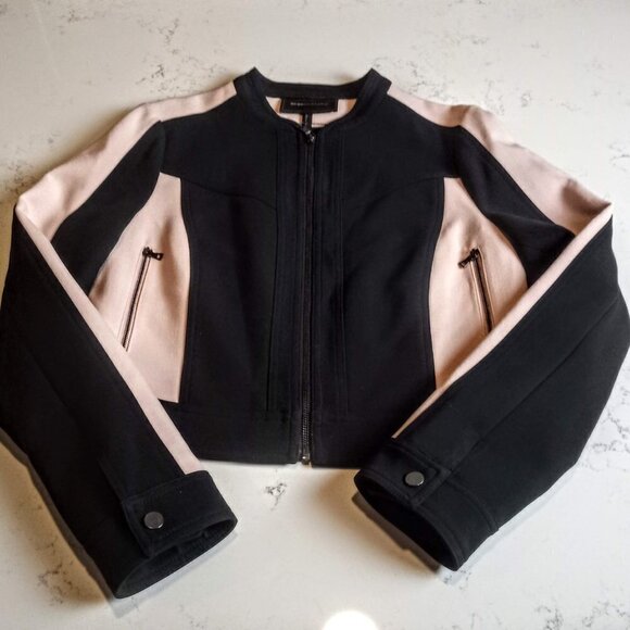 BCBGMaxAzria Hugo Black Blush Color-Block Jacket - Picture 3 of 8